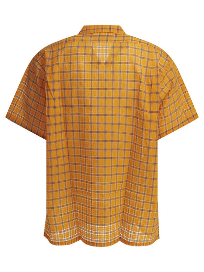"Open Collar Nylon Airy Plaid" Casual Shirt Shirts