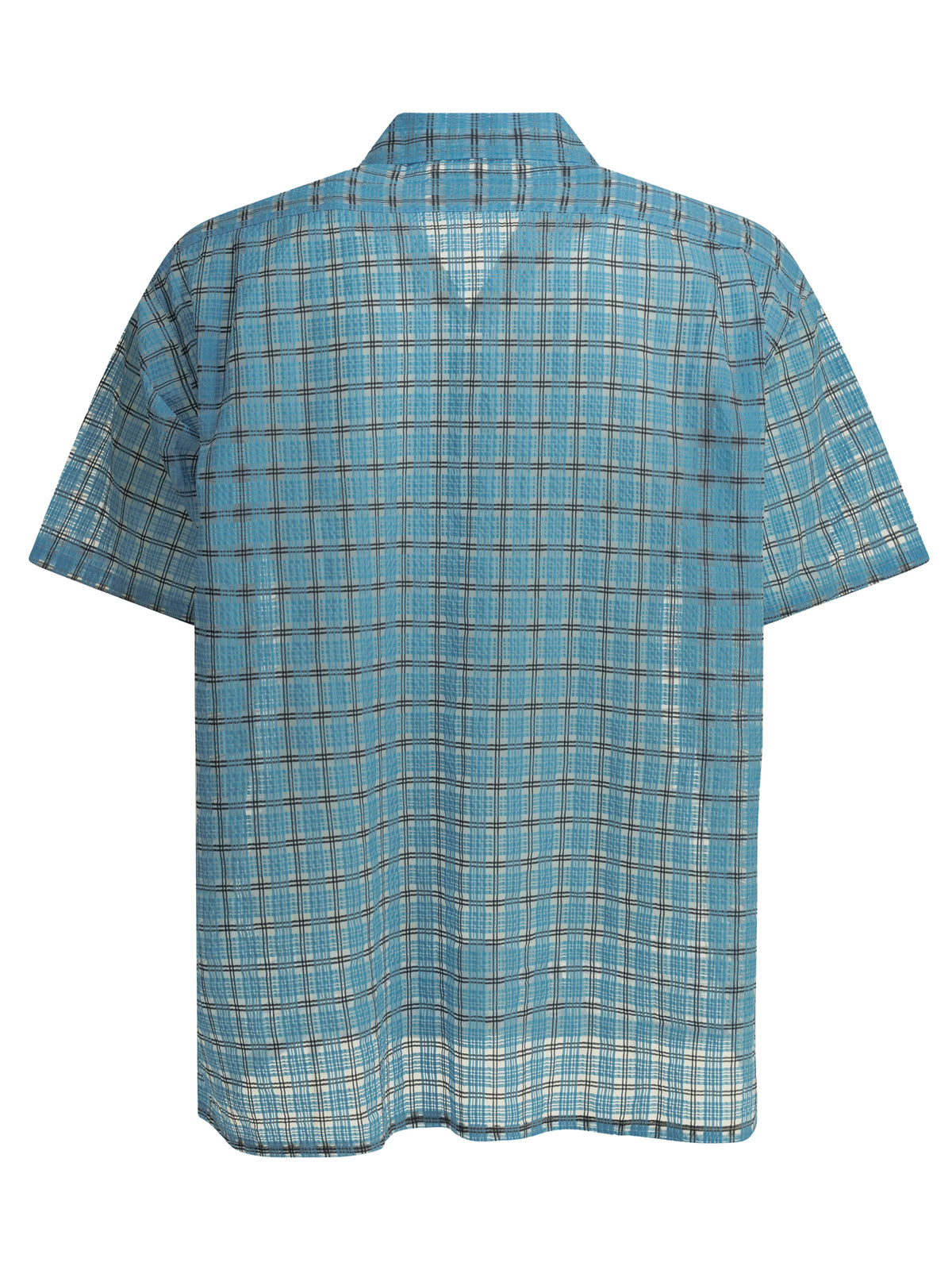 "Open Collar Nylon Airy Plaid" Casual Shirt Shirts