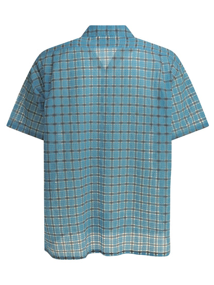 "Open Collar Nylon Airy Plaid" Casual Shirt Shirts