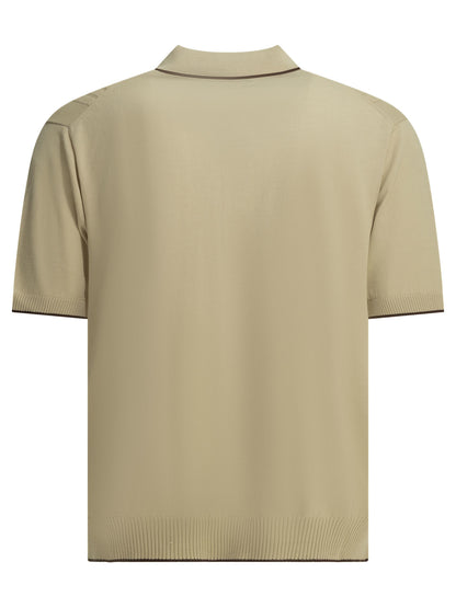 Textured knit button-down polo shirt Polo shirts