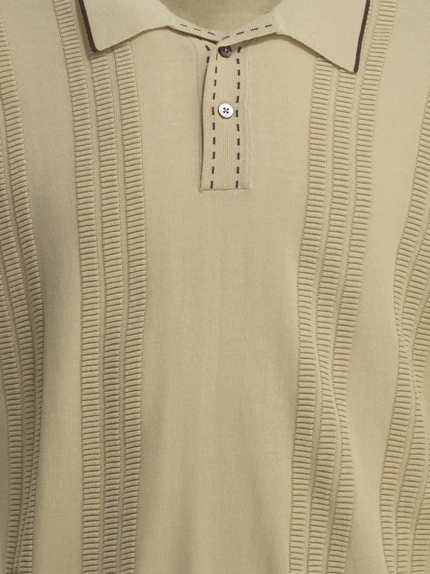 Textured knit button-down polo shirt Polo shirts
