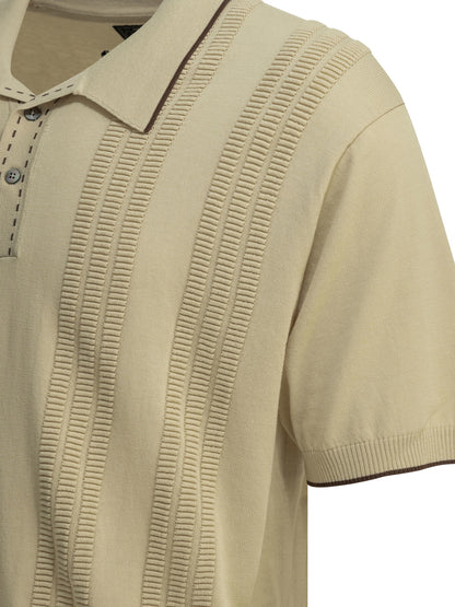 Textured knit button-down polo shirt Polo shirts