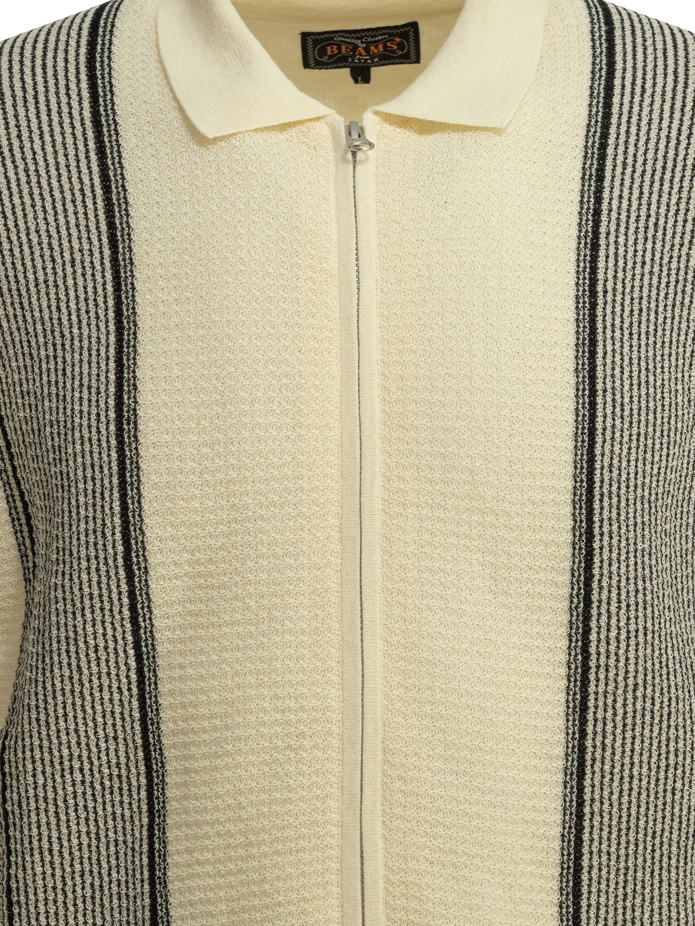Textured knit zipper polo shirt Polo shirts