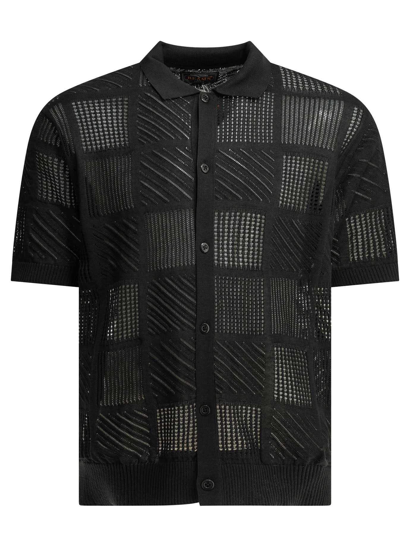 Textured knit button-down polo shirt Polo shirts