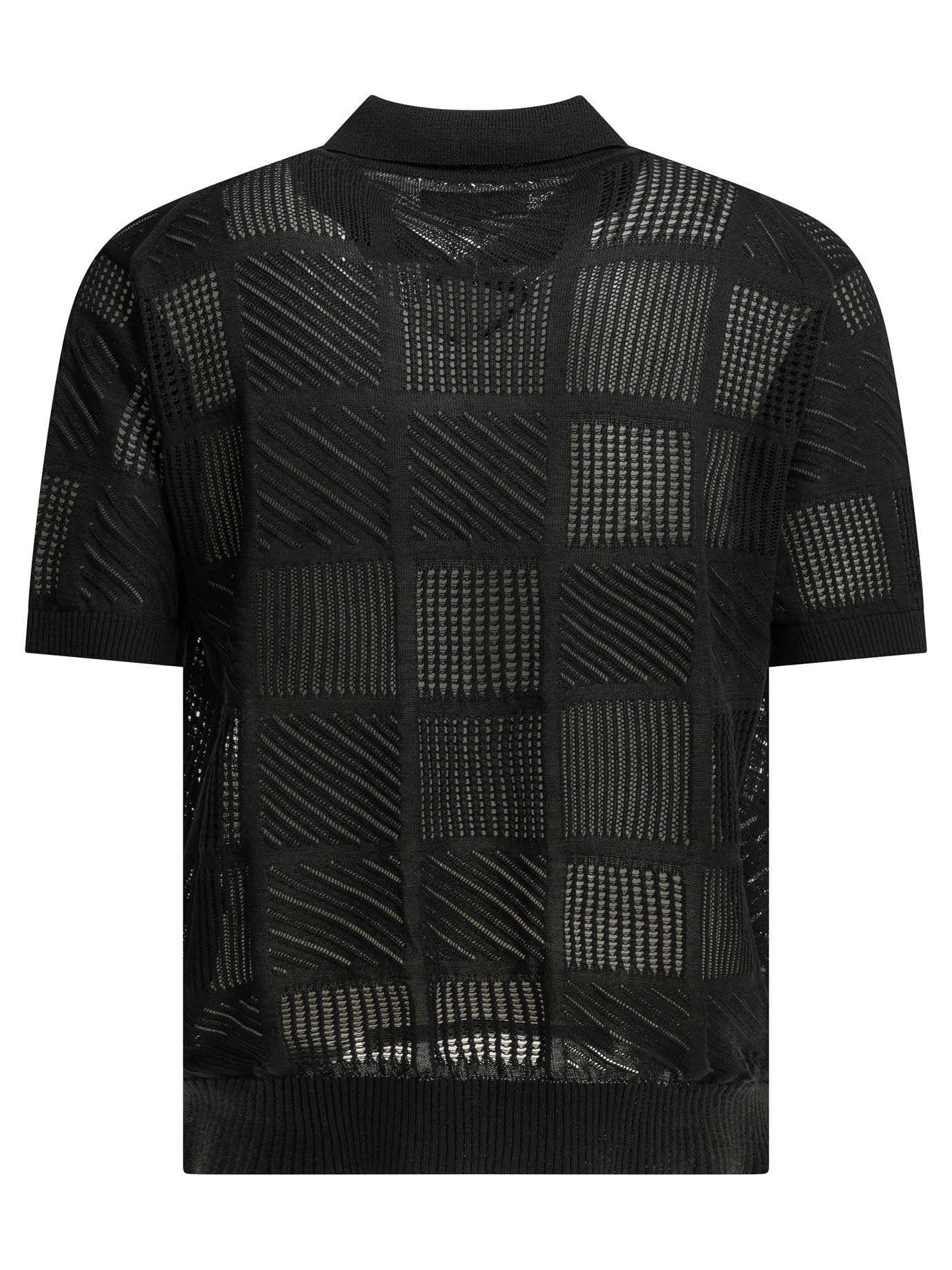 Textured knit button-down polo shirt Polo shirts
