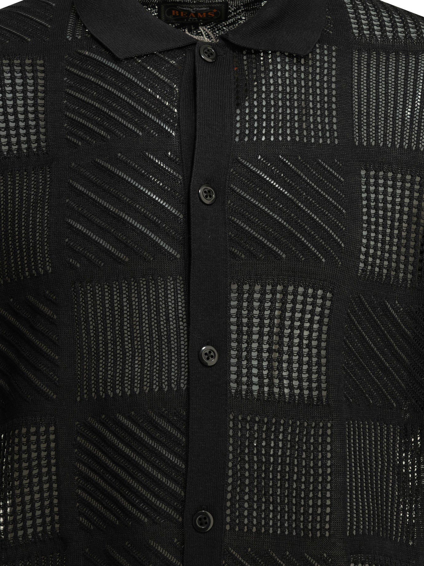 Textured knit button-down polo shirt Polo shirts