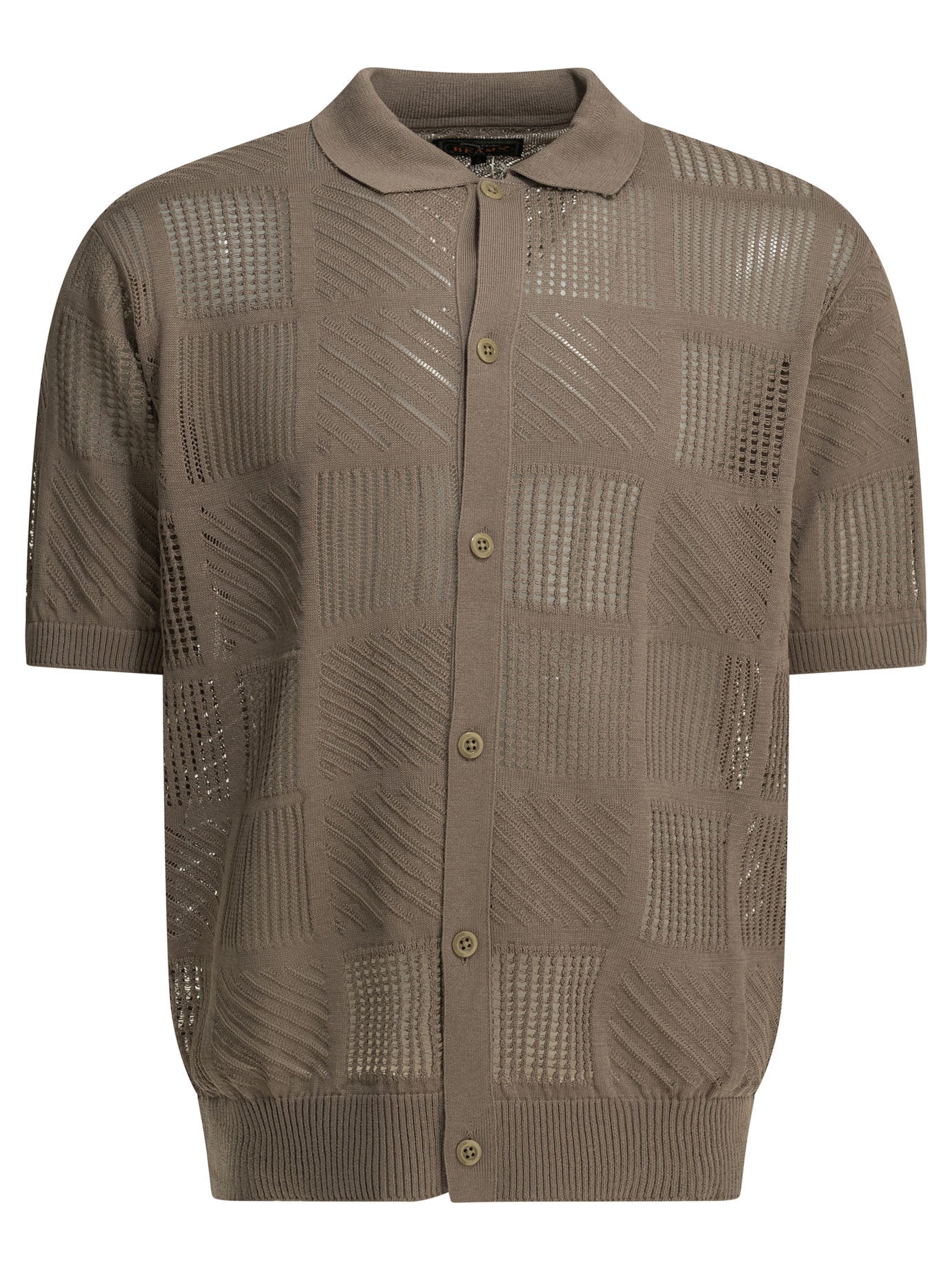 Textured knit button-down polo shirt Polo shirts