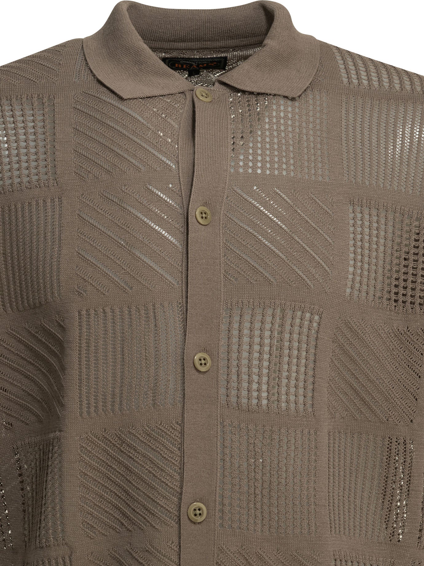 Textured knit button-down polo shirt Polo shirts