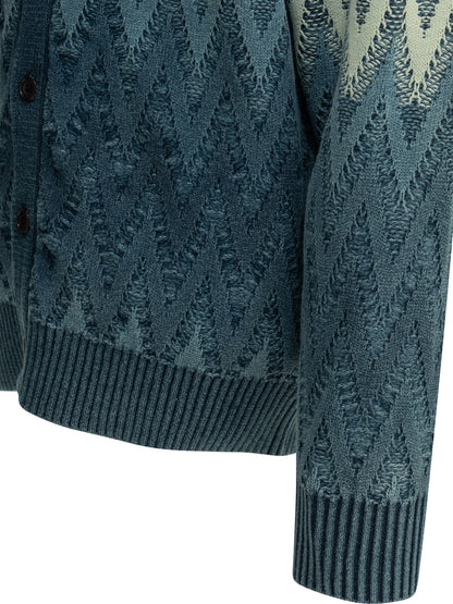 "Indigo Yarn" Cardigan Knitwear