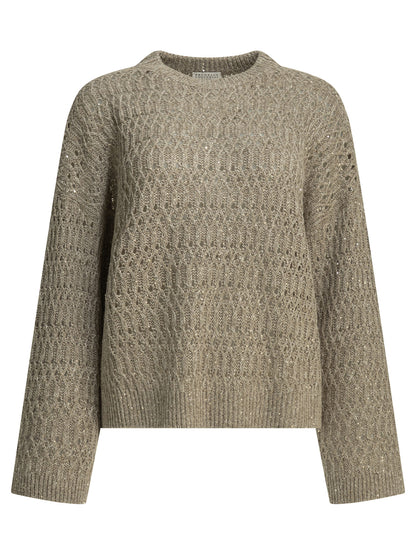 Crewneck sweater with sequins Knitwear