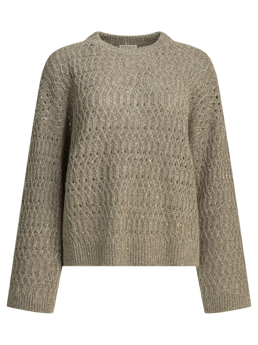 Crewneck sweater with sequins Knitwear