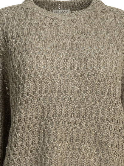 Crewneck sweater with sequins Knitwear