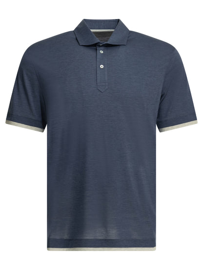 "Faux Layering" Polo shirt with buttons Polo shirts