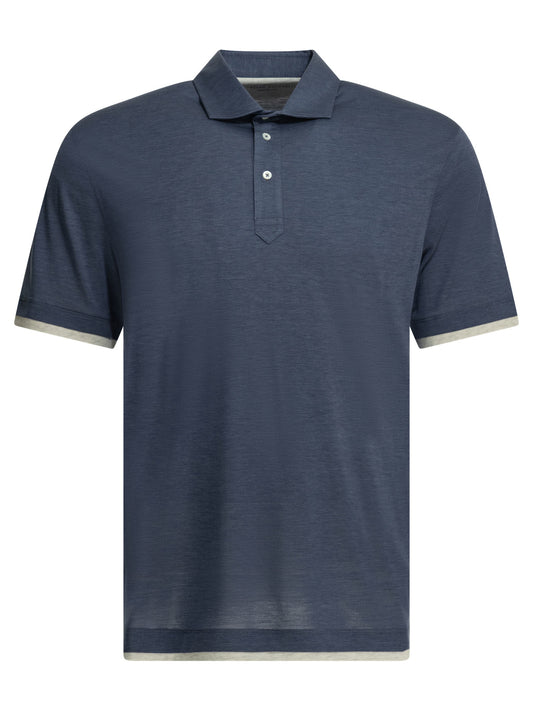 "Faux Layering" Polo shirt with buttons Polo shirts