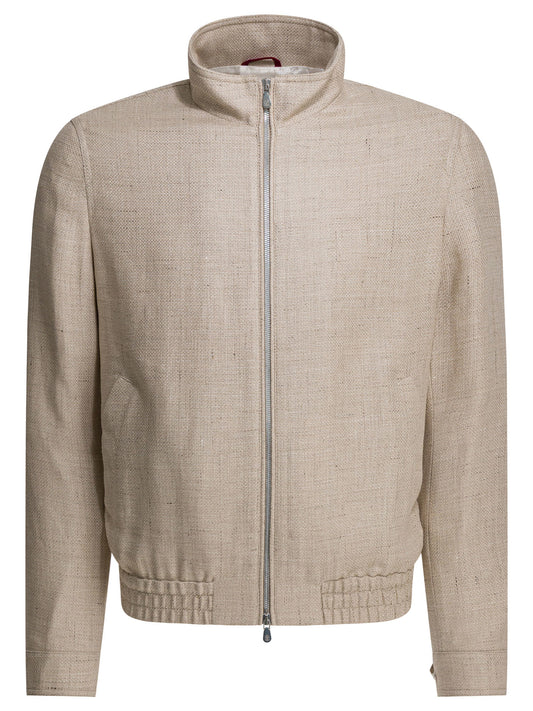 Silk linen and wool hopsack jacket Jackets and Coats