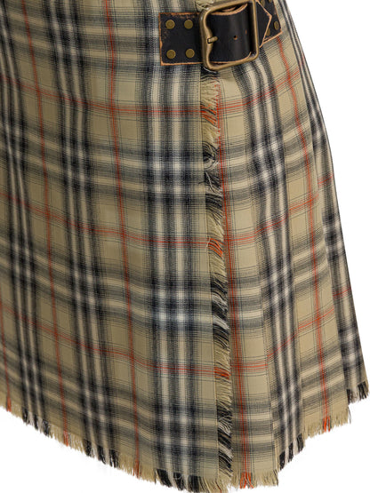 Wool "Check" mini kilt Skirts