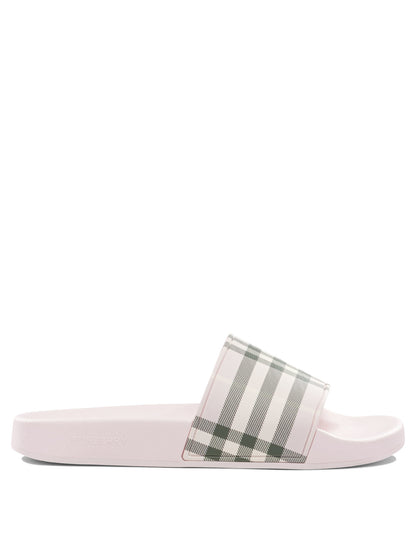 "Check" slide Sandals