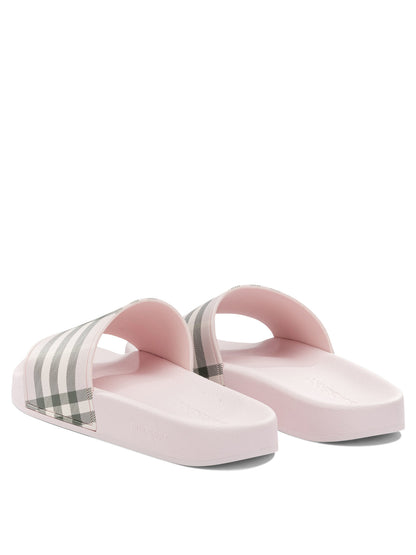 "Check" slide Sandals