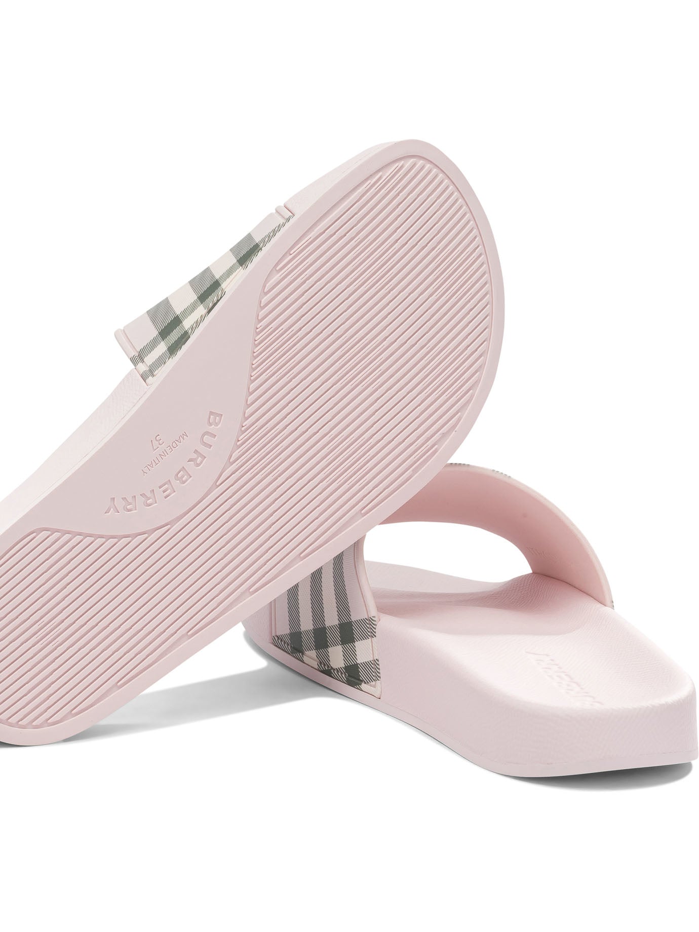"Check" slide Sandals