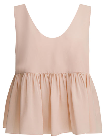 Silk crepe de chine top Tops