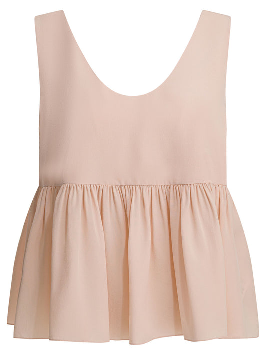 Silk crepe de chine top Tops
