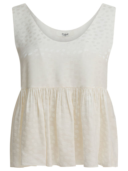 Silk peplum top Tops