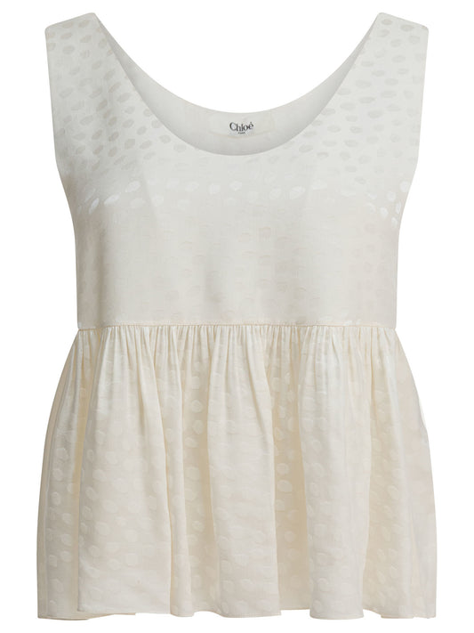 Silk peplum top Tops