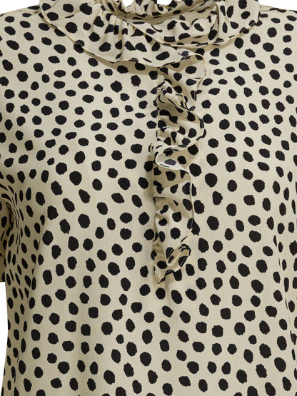 Crepe de chine ruffle blouse Shirts