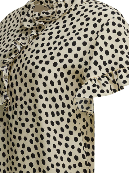 Crepe de chine ruffle blouse Shirts