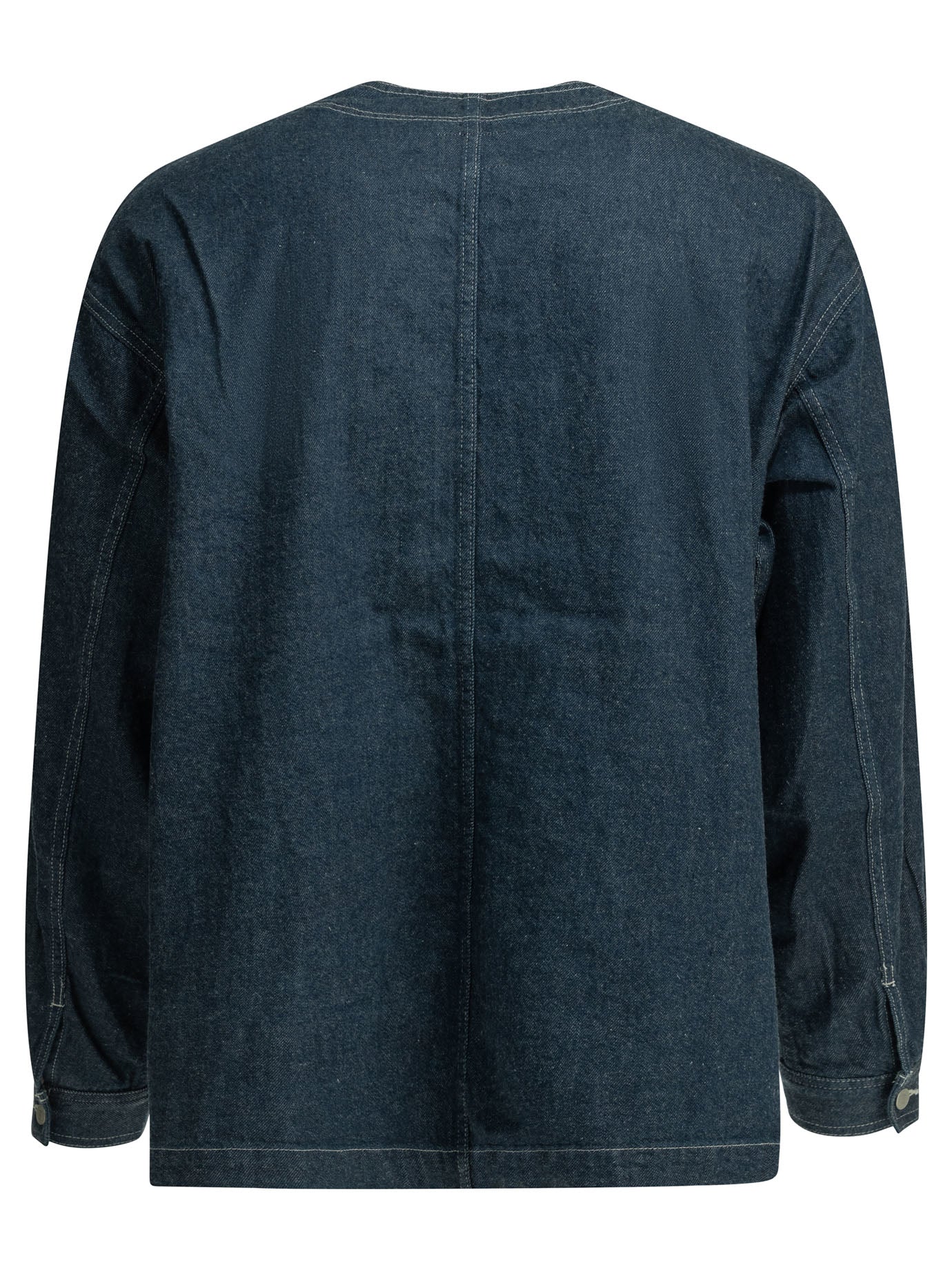 Collarless denim jacket Jackets and Coats
