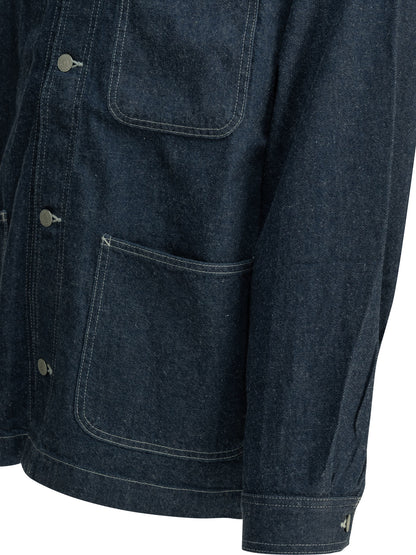 Collarless denim jacket Jackets and Coats