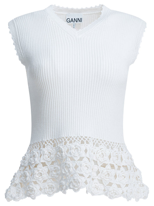 Knitted worked vest Knitwear