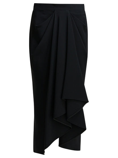 Draped crepe cady midi skirt Skirts