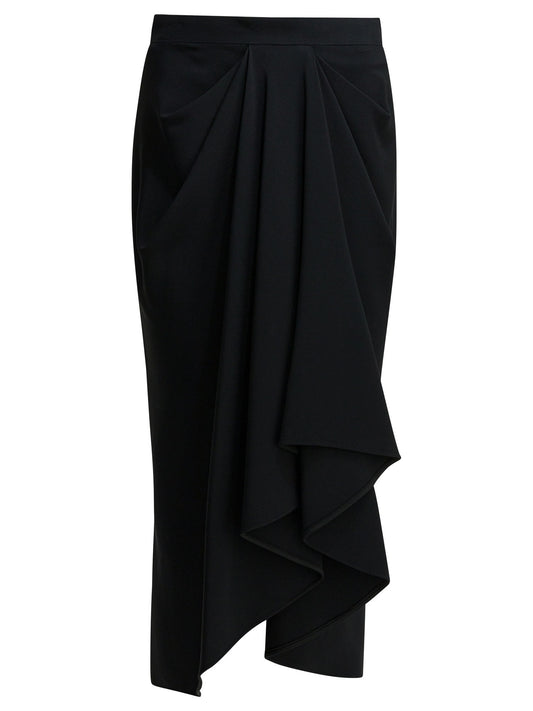 Draped crepe cady midi skirt Skirts