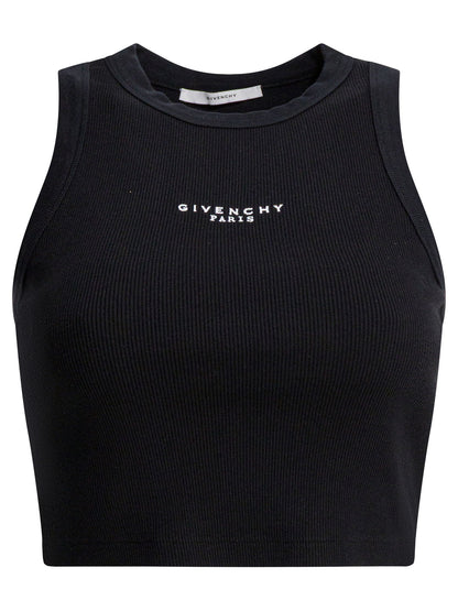 Cropped tank top with logo Tops
