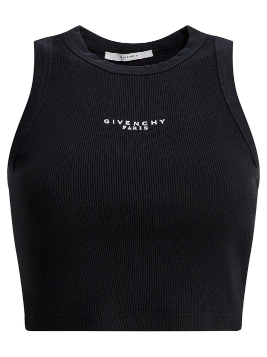 Cropped tank top with logo Tops
