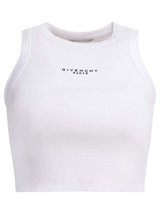 Cropped tank top with logo Tops