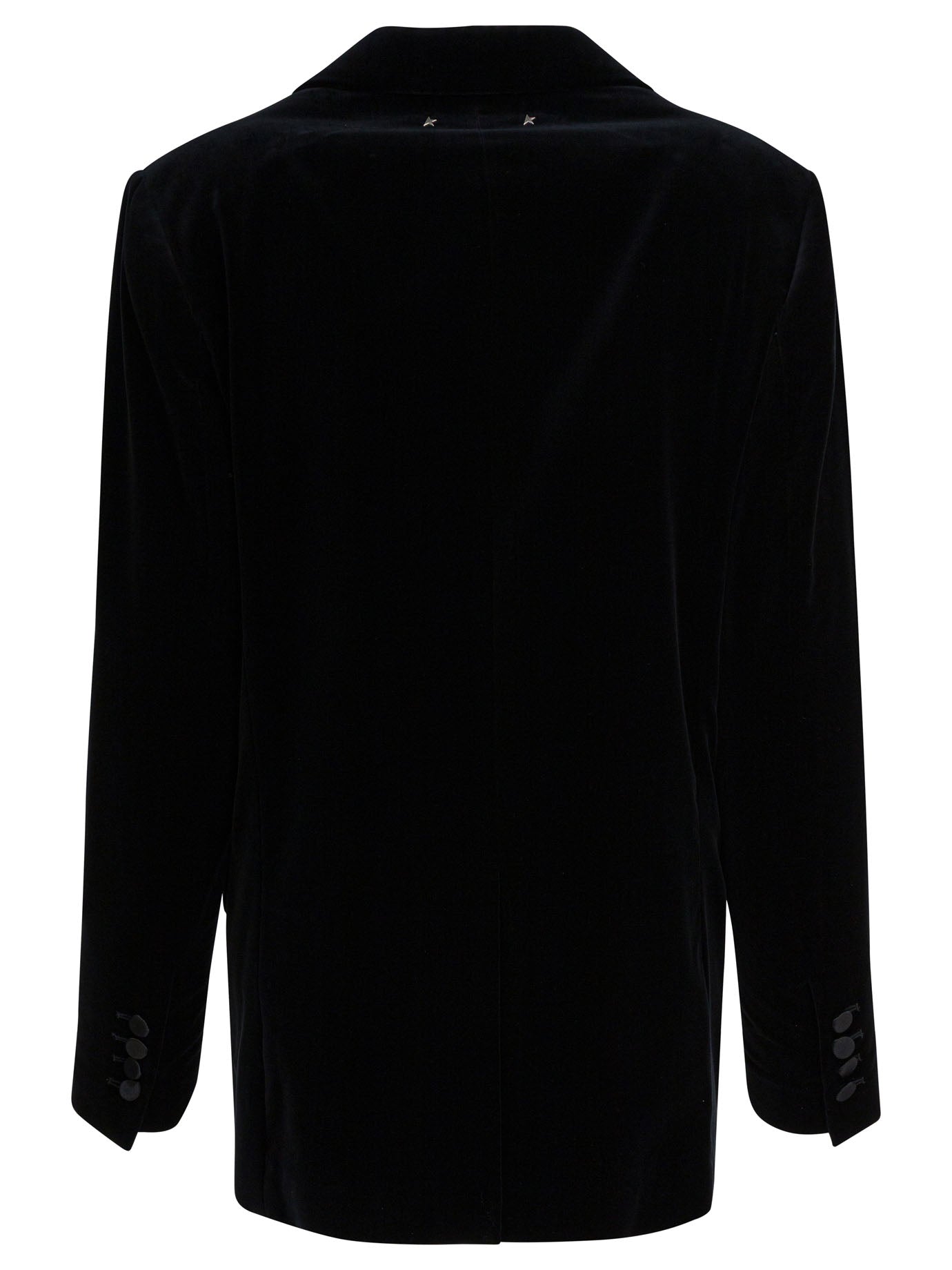 Velvet and satin double-breasted blazer Jackets and Coats