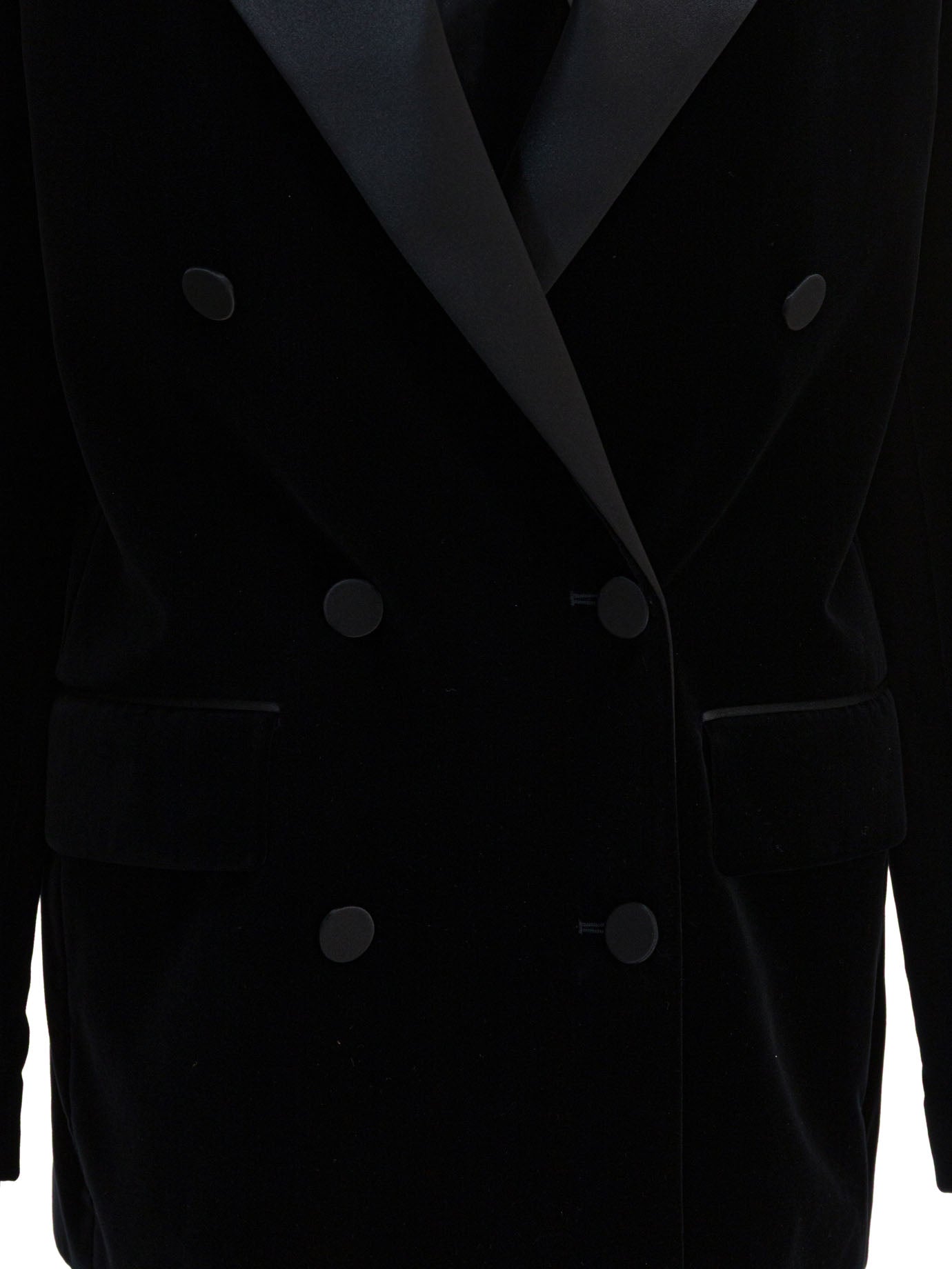 Velvet and satin double-breasted blazer Jackets and Coats