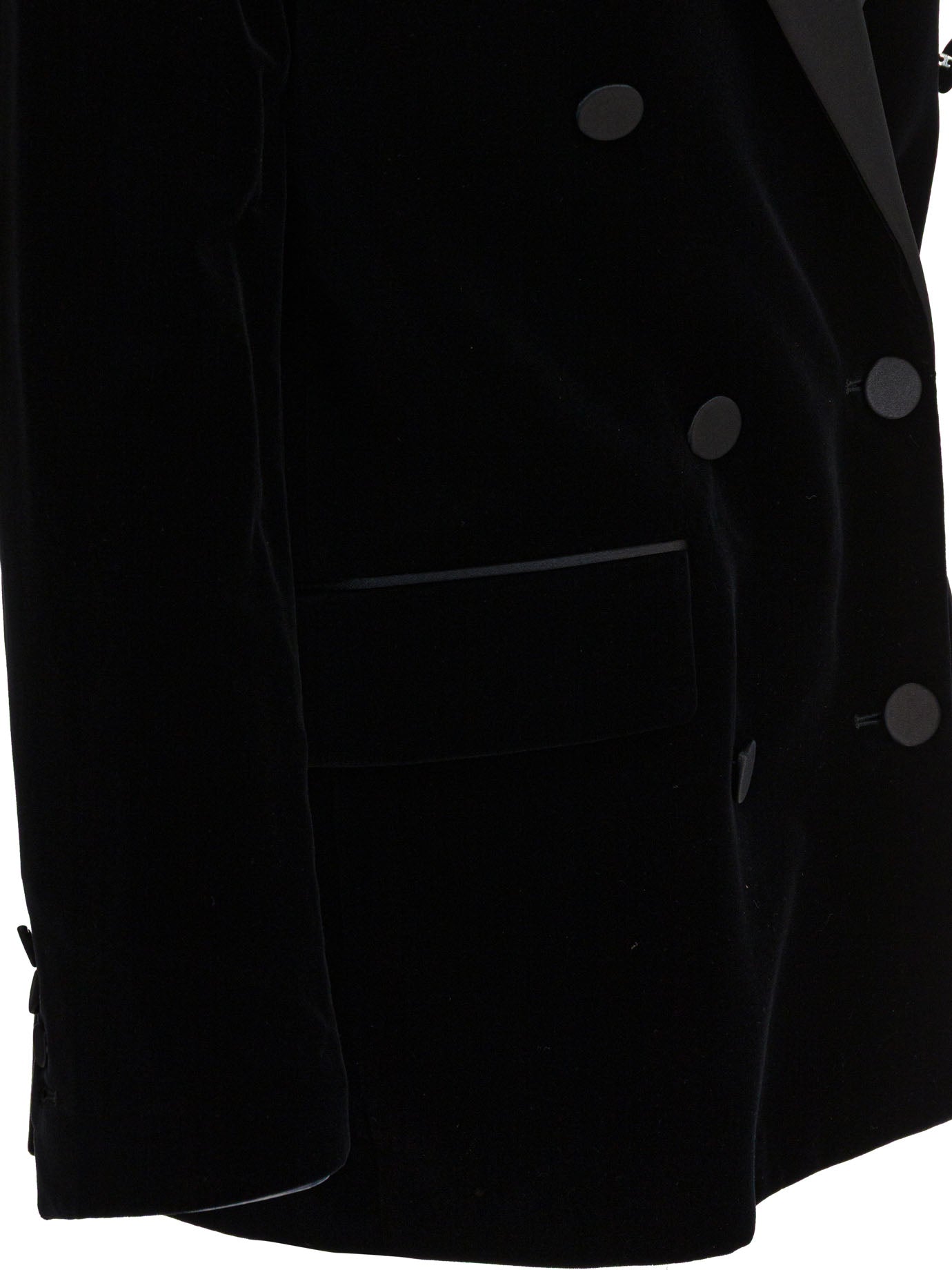 Velvet and satin double-breasted blazer Jackets and Coats