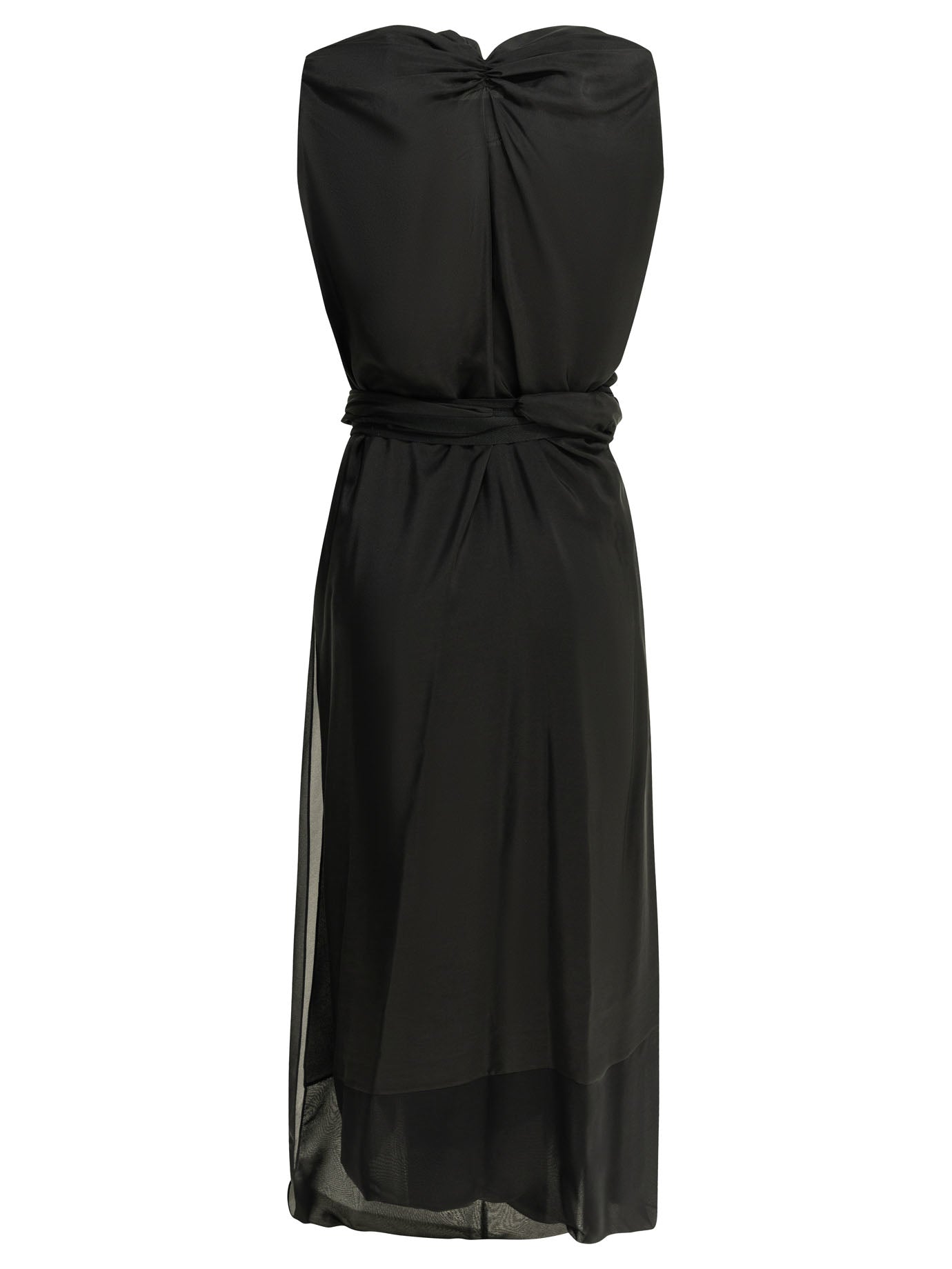 Draped silk midi dress Dresses
