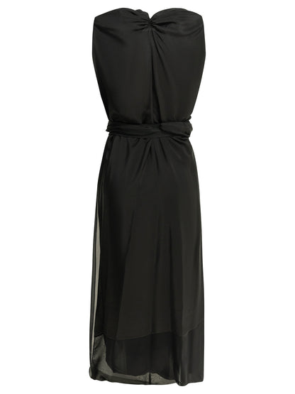Draped silk midi dress Dresses