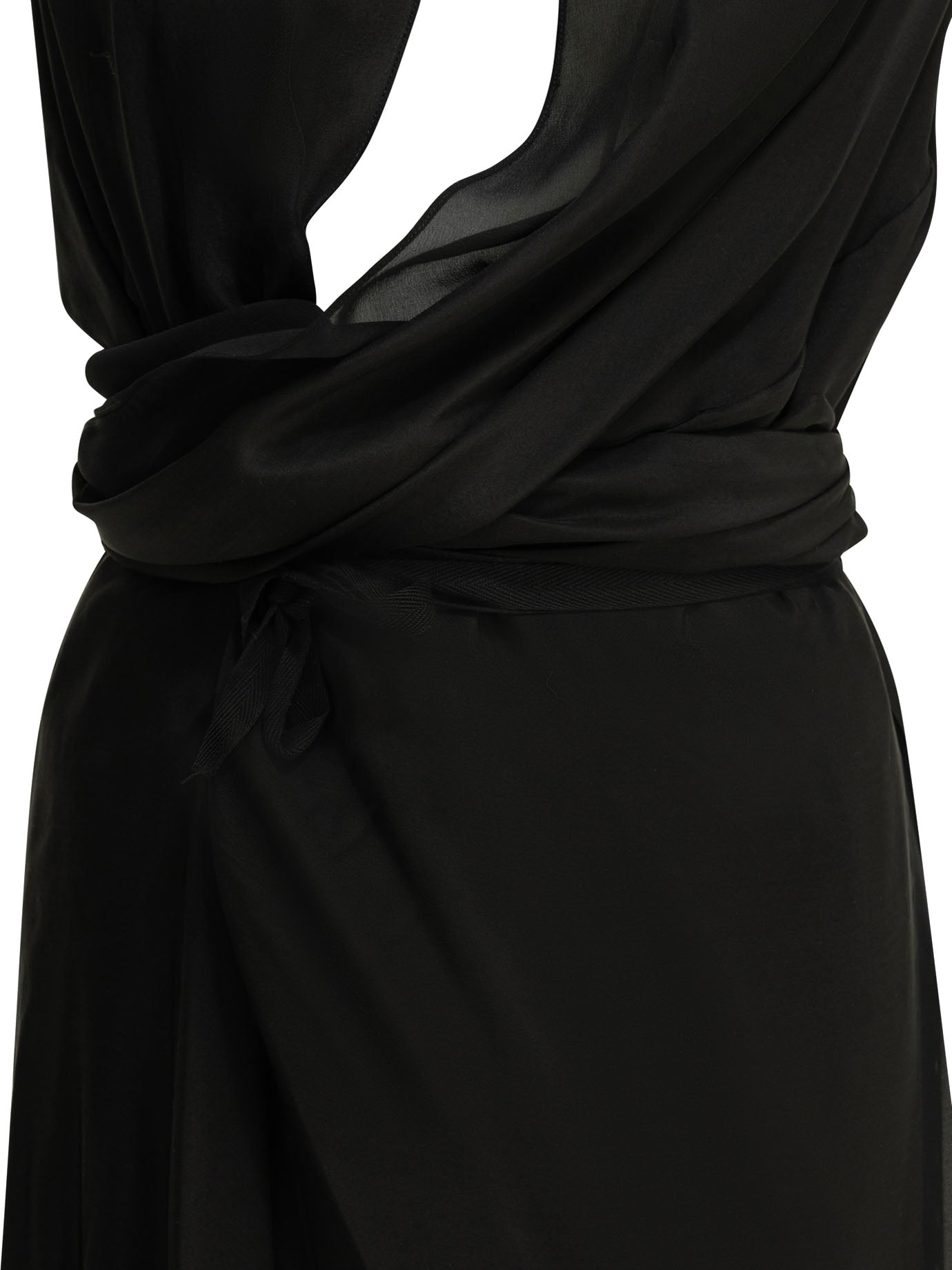 Draped silk midi dress Dresses
