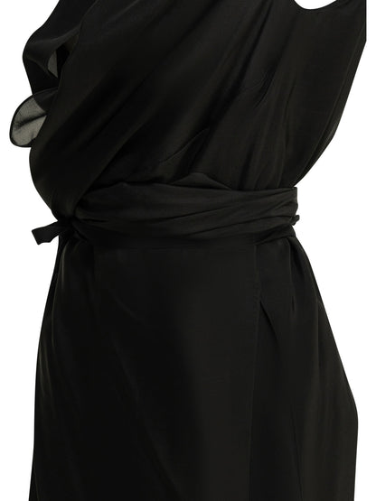 Draped silk midi dress Dresses