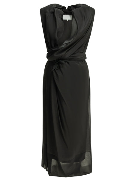 Draped silk midi dress Dresses