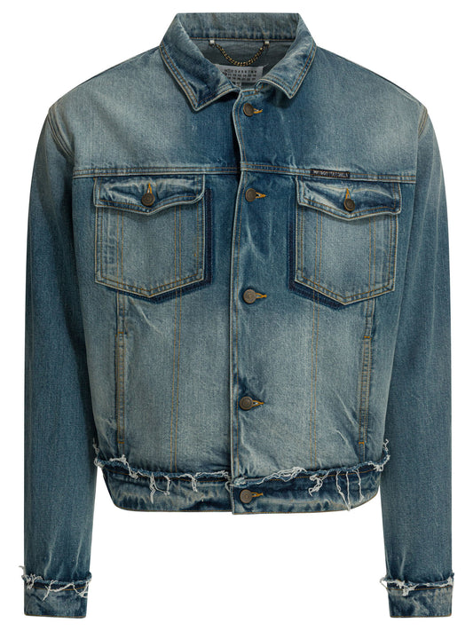 Worn denim efect jacket Jackets and Coats