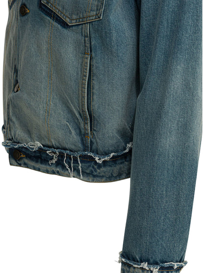 Worn denim efect jacket Jackets and Coats