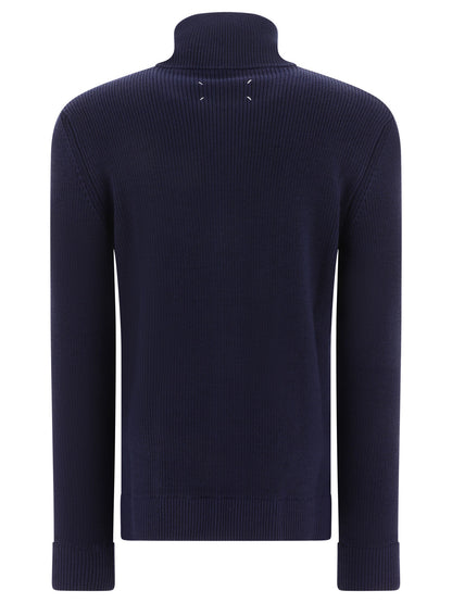 Cotton and wool zippered malgione Knitwear