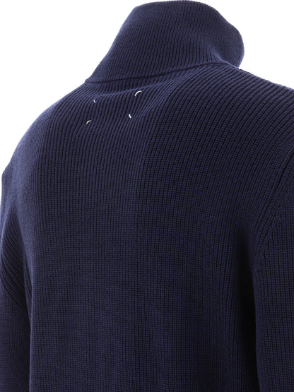 Cotton and wool zippered malgione Knitwear