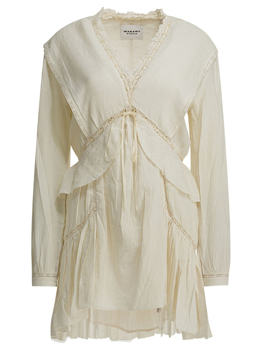 "Damya" cotton and linen short dress Dresses